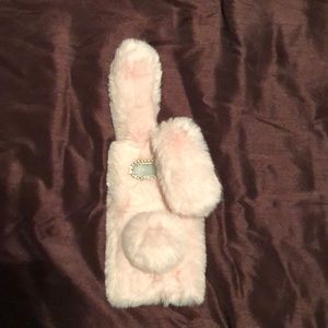 Fluffy bunny phone case